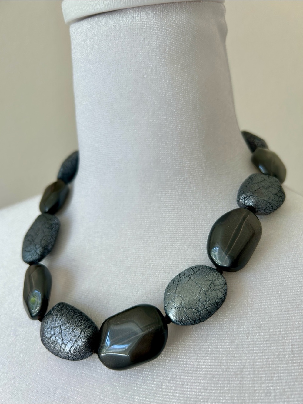 Lava Rock with Oval Shaped Bead Necklace